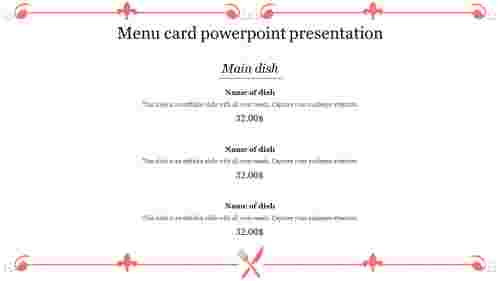 Menu card powerpoint presentation